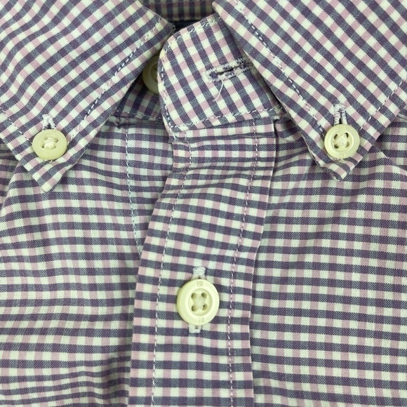 Banana Republic Soft Wash Button Down Shirt Mens Small Blue Plaid - Picture 4 of 8